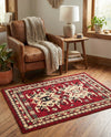Tabriz Tapestries Collection Area Rug - Azerbaijan (Red) Rectangle Red  lifestyle 17