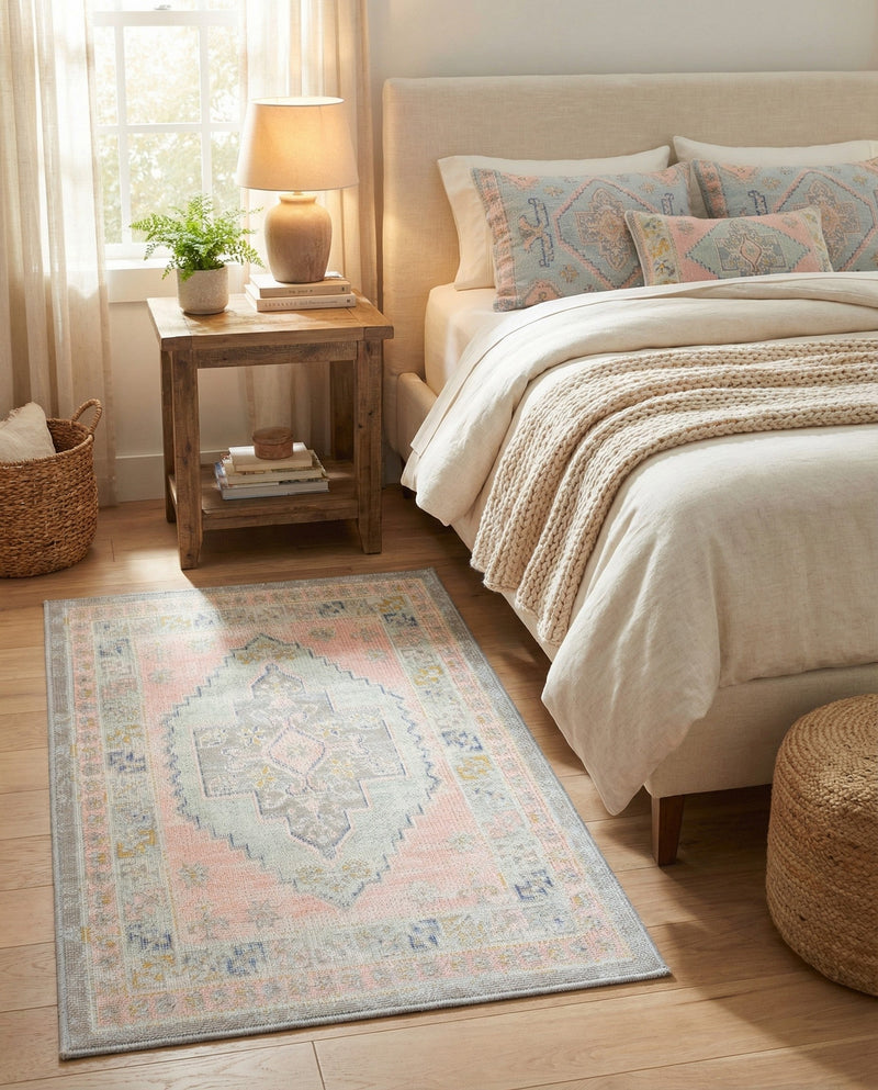 Savannah Series Collection Area Rug -  Augusta (Pink) Rectangle Pink  lifestyle 18