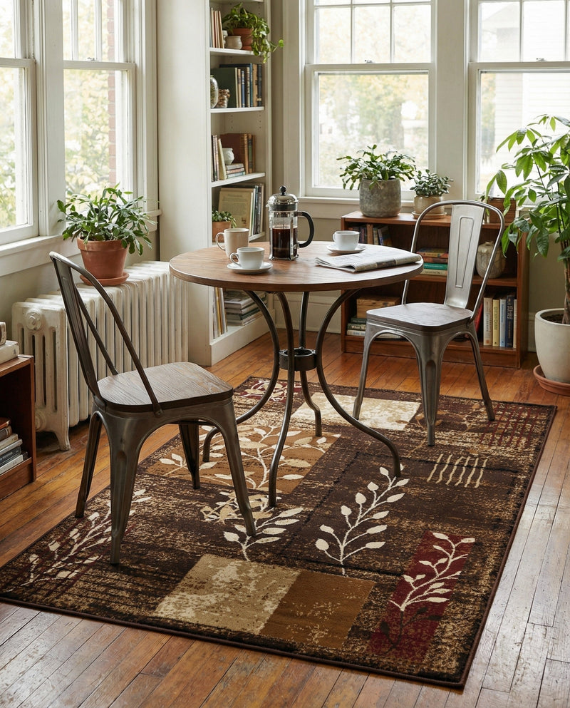 Bistro Lounge Collection Area Rug -  Affogato Rectangle Brown  lifestyle 37