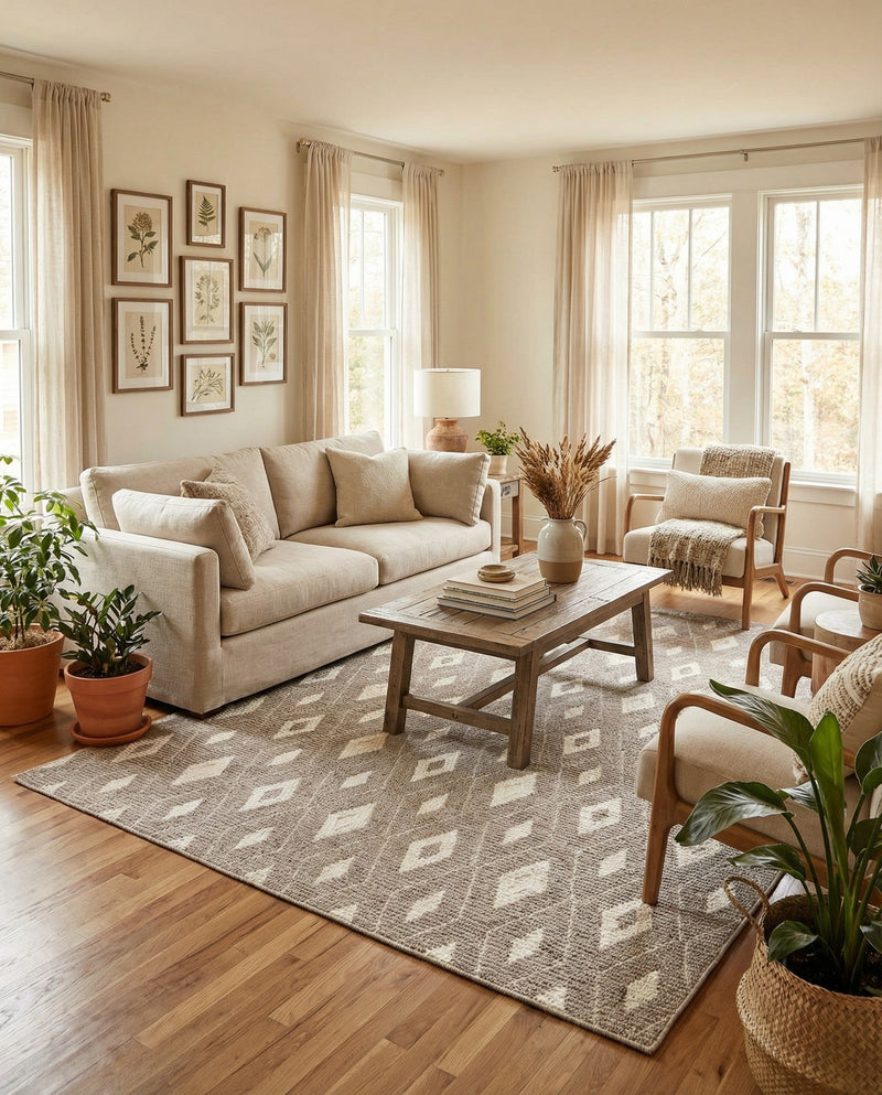 Sienna Collection Area Rug - Umbria Rectangle Cloud Gray  lifestyle 56