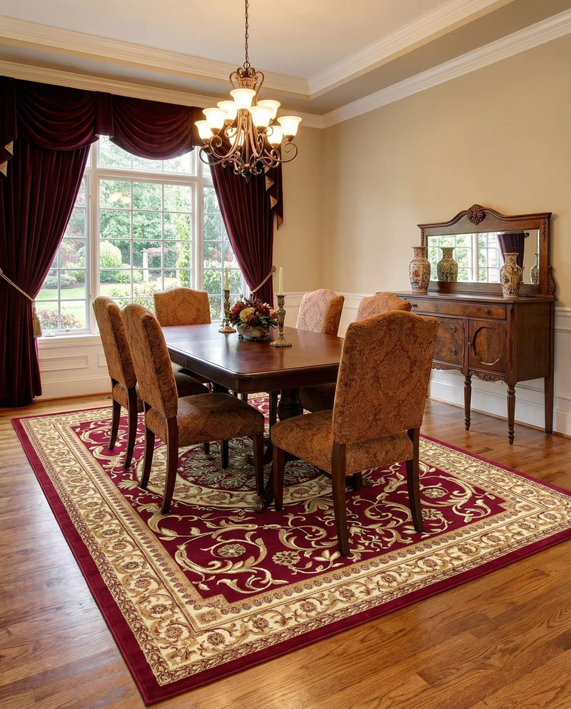 Versailles Elegance Collection Area Rug -  Montreuil Rectangle Red  lifestyle 71