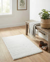 Solid Shag Seaside Collection Area Rug - Azure Cove (Snow White) Rectangle Snow White  lifestyle 10