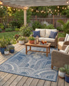 Patio Heritage Collection Area Rug -  Asheville Rectangle Blue  lifestyle 19