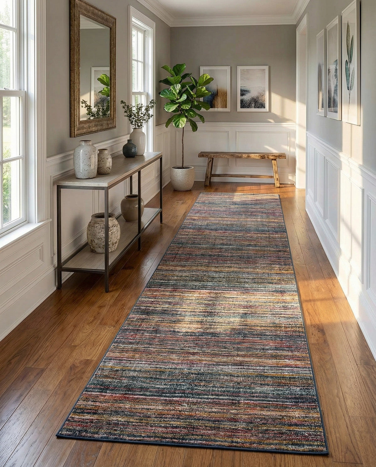 Jewel Oasis Collection Area Rug - Sapphire (Multi) Runner Multi  lifestyle 121
