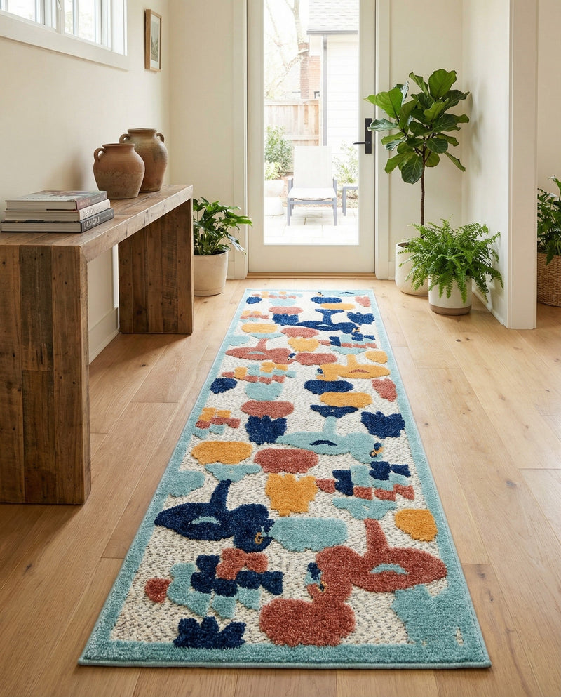 Caribbean Terrace Collection Area Rug -  StLucia Runner White  lifestyle 36