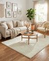 Cozy Comfort Shag Collection Area Rug - Haven (White) Rectangle White  lifestyle 9
