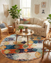 Colorburst Oasis Collection Area Rug -  Marina Round Ivory  lifestyle 63