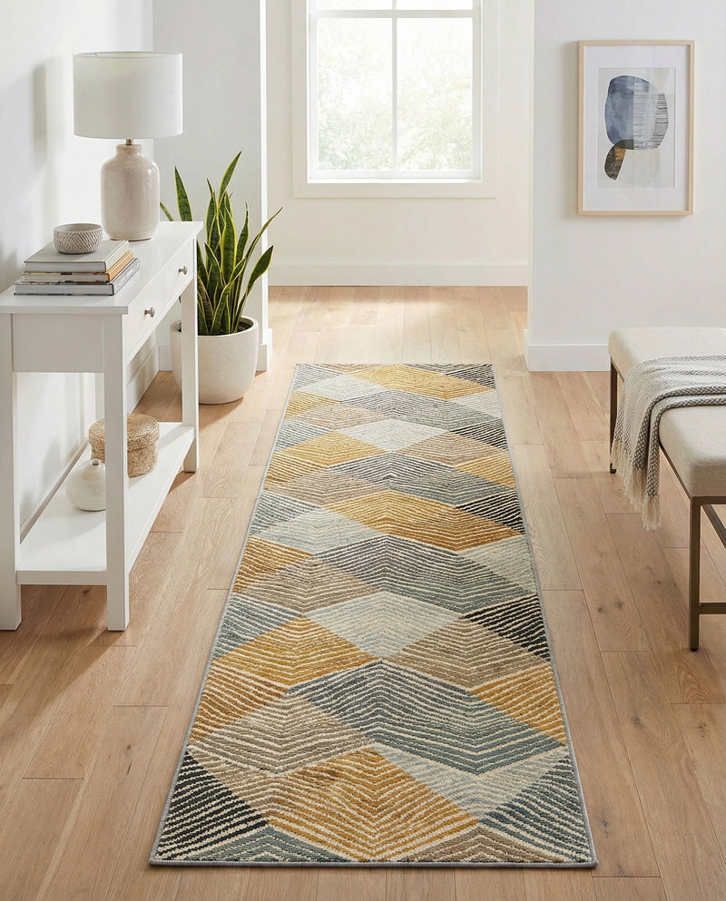 Urban Terrace Collection Area Rug - Metropolis Runner Gray  lifestyle 62