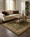 Isfahan Elegance Collection Area Rug - Naghsh-e Jahan (Green) Rectangle Green  lifestyle 54