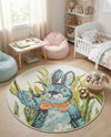 Wonder Tykes Collection Area Rug -  Ombre Round Ivory  lifestyle 7