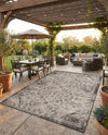 Tribal Terrace Treasures Collection Area Rug - Mayan Marina (Charcoal Gray) Rectangle Charcoal Gray  lifestyle 5