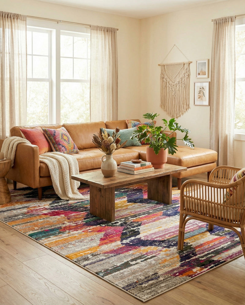 Colorburst Oasis Collection Area Rug -  Mirage Rectangle Multi  lifestyle 16
