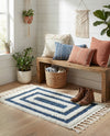 Sahara Chic Collection Area Rug -  Casablanca Rectangle Blue  lifestyle 60