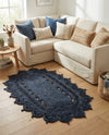 Woven Seaside Jute Collection Area Rug - Coastalhaven (Navy Blue) Oval Navy Blue  lifestyle 20