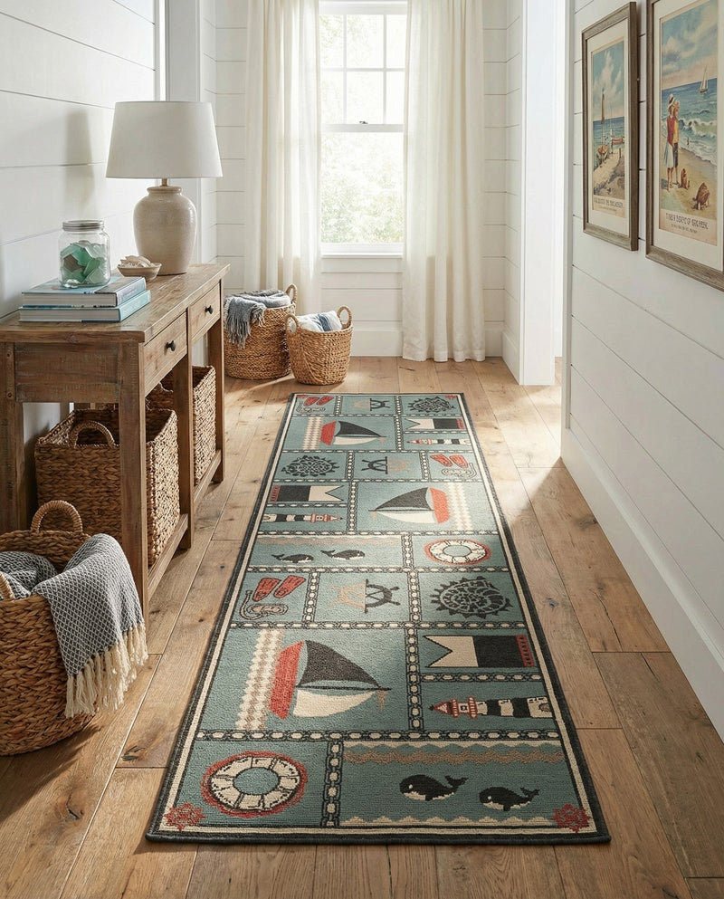 Seaside Haven Rugs Collection Area Rug -  Anchorage Runner Blue  lifestyle 64