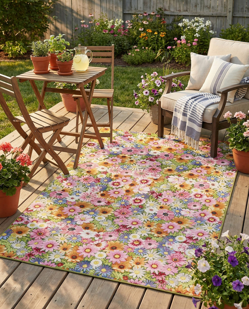 Seaside Blooms Collection Area Rug -  Marseilles Rectangle Multi  lifestyle 38