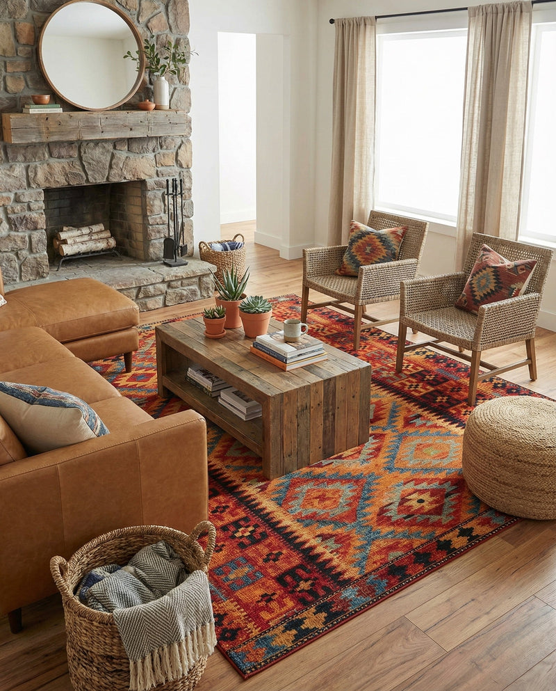 Safari Escape Rugs Collection Area Rug -  Kalahari Rectangle Multi  lifestyle 37