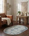 Riviera Elegance Collection Area Rug - Antibes (Light Blue) Oval Light Blue  lifestyle 44
