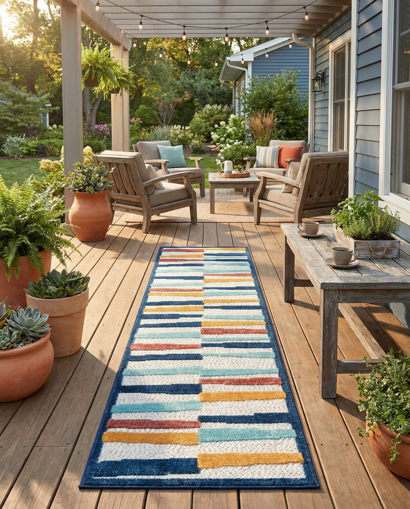Caribbean Terrace Collection Area Rug -  Jamaica Runner Ivory  lifestyle 40