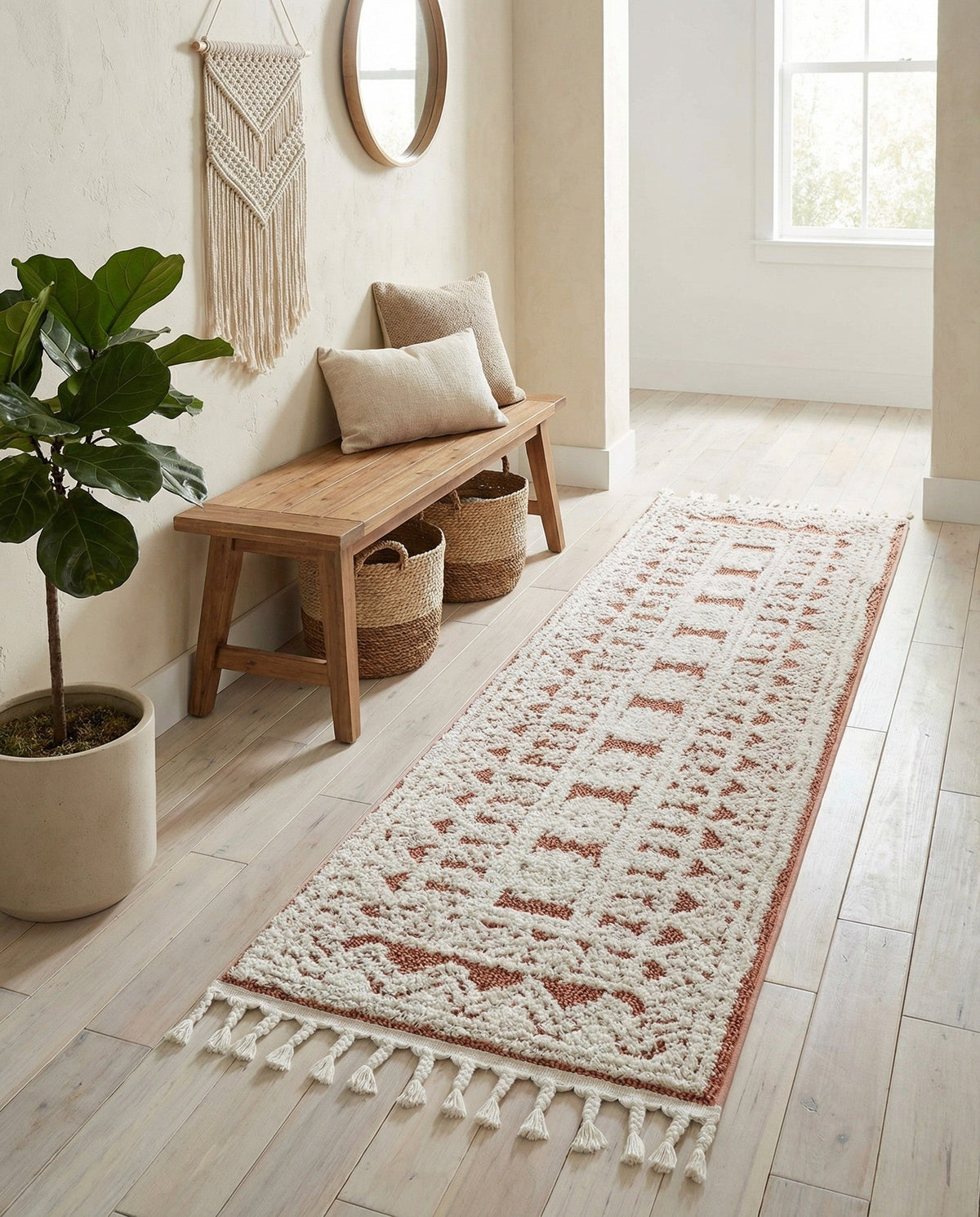 Sahara Chic Collection Area Rug -  Tangier Runner Pink  lifestyle 201