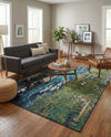 Marrakesh Elegance Collection Area Rug -  Figuig Rectangle Navy Blue  lifestyle 13