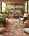 Seaside Blooms Collection Area Rug -  Kyoto Runner Coral  lifestyle 53