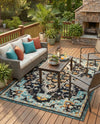 Outdoor Marrakesh Collection Area Rug -  Essaouira Rectangle Navy Blue  lifestyle 21