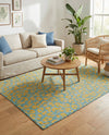 Savannah Escape Collection Area Rug -  Amazon (Blue Yellow) Rectangle Blue Yellow  lifestyle 12