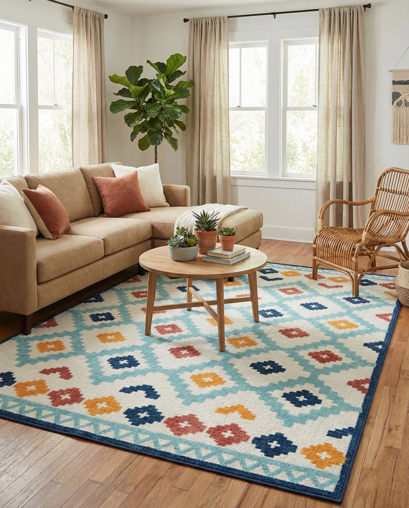 Caribbean Terrace Collection Area Rug -  Tobago Rectangle Ivory  lifestyle 32