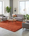 Plush Oasis Collection Area Rug - Serenity (Terracotta) Square Terracotta  lifestyle 51