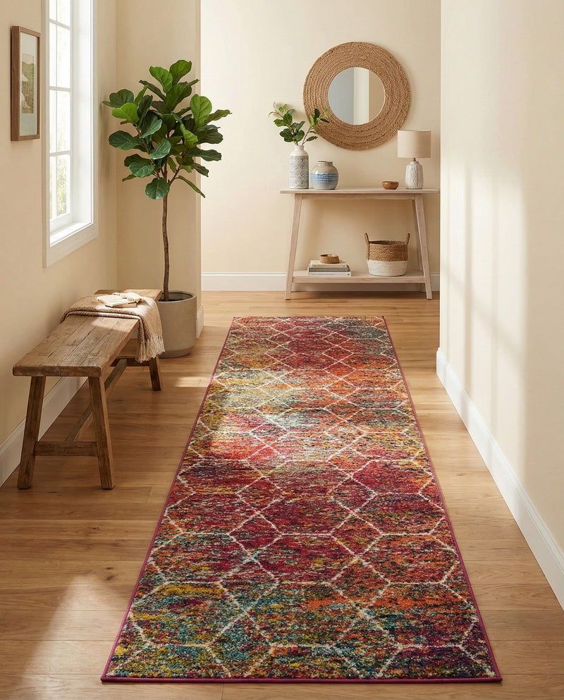 Trellis Mosaic Collection Area Rug - Arborville (Multi) Runner Multi  lifestyle 29