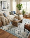 Aegean Elegance Washables Collection Area Rug - Santorini Rectangle Ivory Gray  lifestyle 45