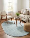 Marrakesh Lattice Collection Area Rug - Casablanca (Aqua) Oval Aqua  lifestyle 72
