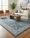 Tribal Terrace Treasures Collection Area Rug -  Incan Isle (Blue) Rectangle Blue  lifestyle 5