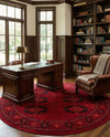 Samarkand Elegance Collection Area Rug -  Fergana Round Red  lifestyle 35