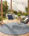 Urban Terrace Collection Area Rug -  Astoria (Blue) Round Blue  lifestyle 45