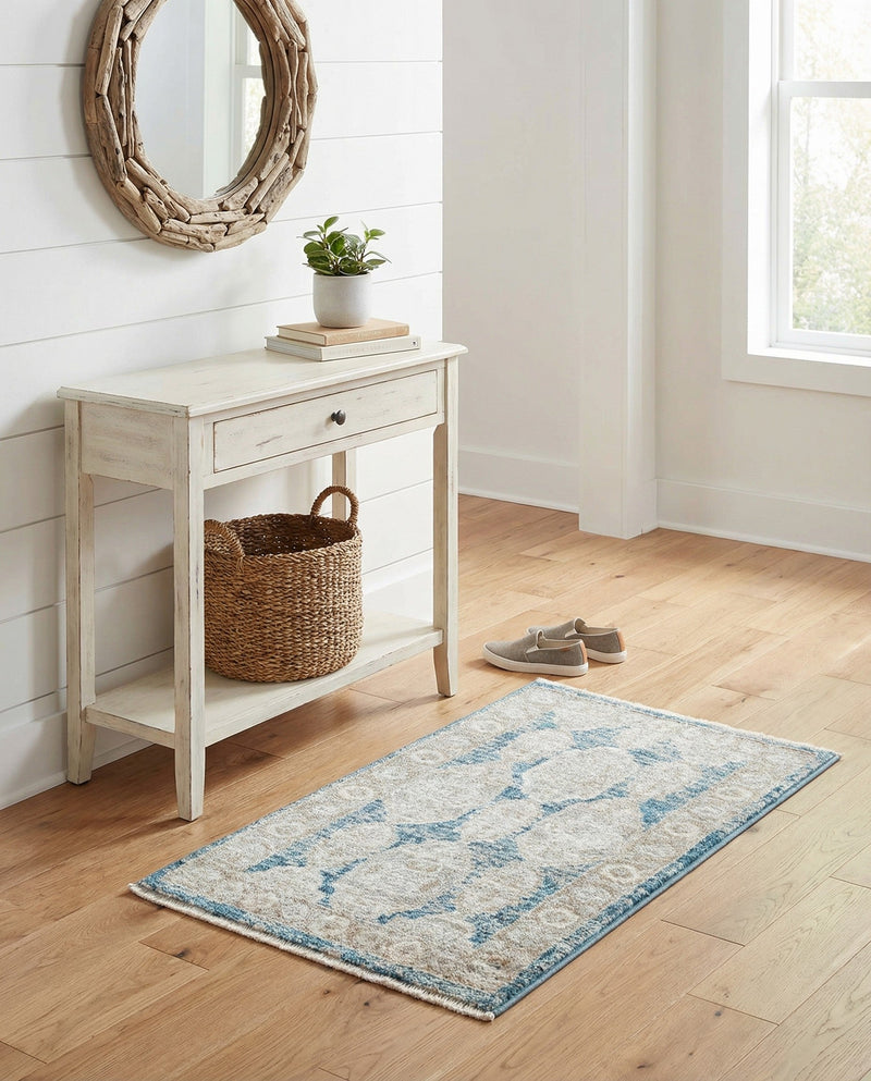 Seville Stripes Collection Area Rug -  Granada (Blue) Rectangle Blue  lifestyle 15