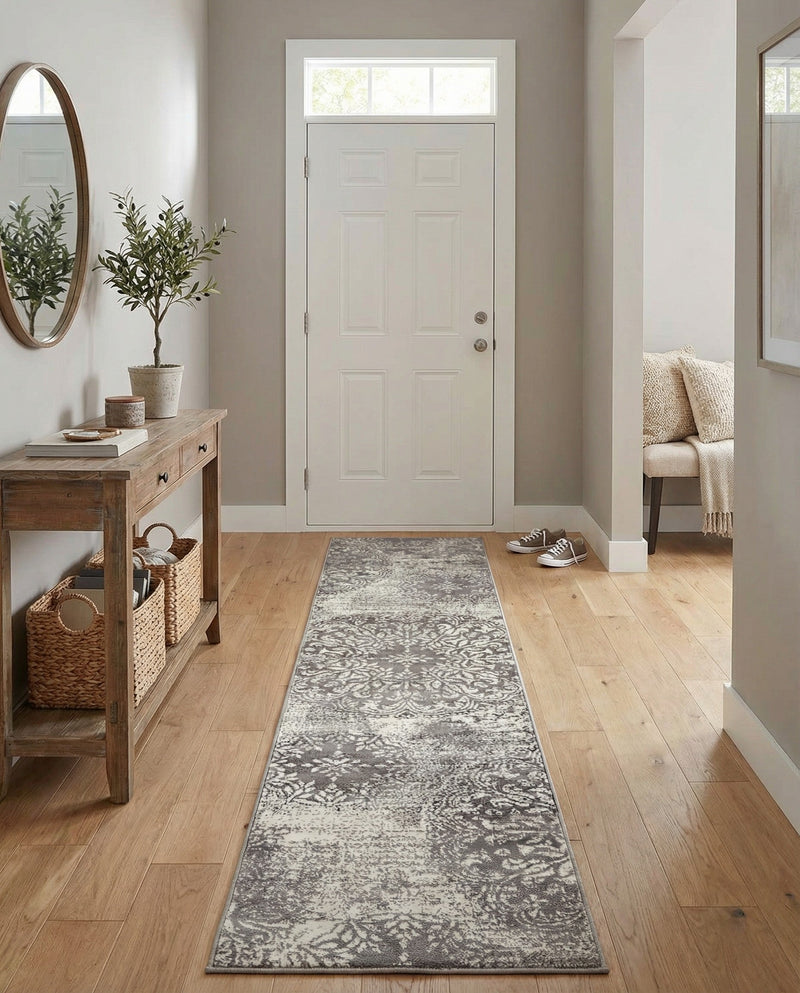 Riviera Elegance Collection Area Rug -  Monaco (Light Gray) Runner Light Gray  lifestyle 49