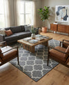 Savannah Pergola Collection Area Rug - Arbor (Black) Square Black  lifestyle 34