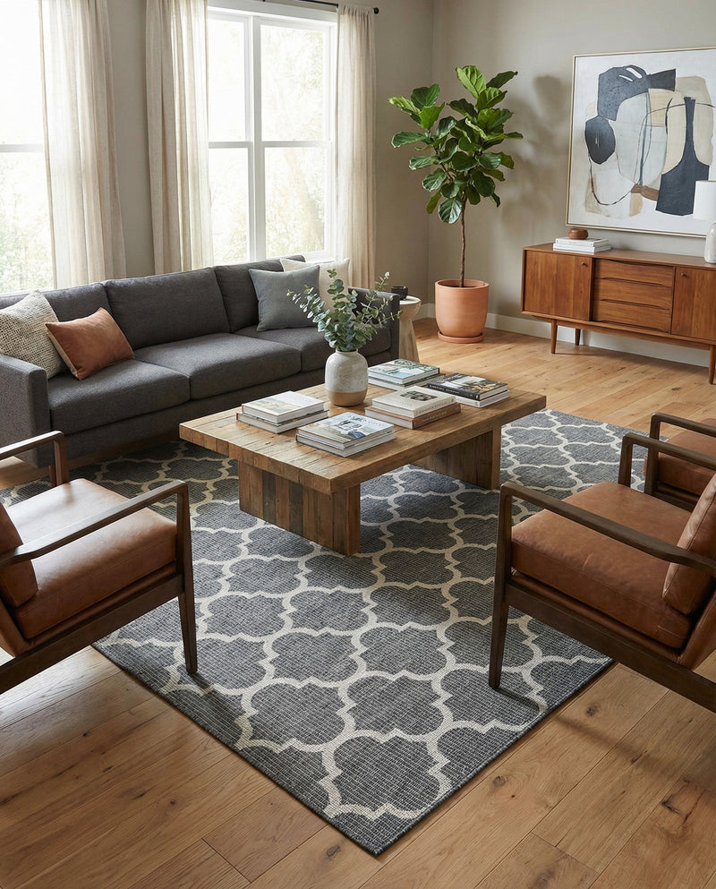 Savannah Pergola Collection Area Rug - Arbor (Black) Square Black  lifestyle 34
