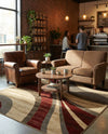 Bistro Lounge Collection Area Rug -  Frappe Square Beige  lifestyle 63