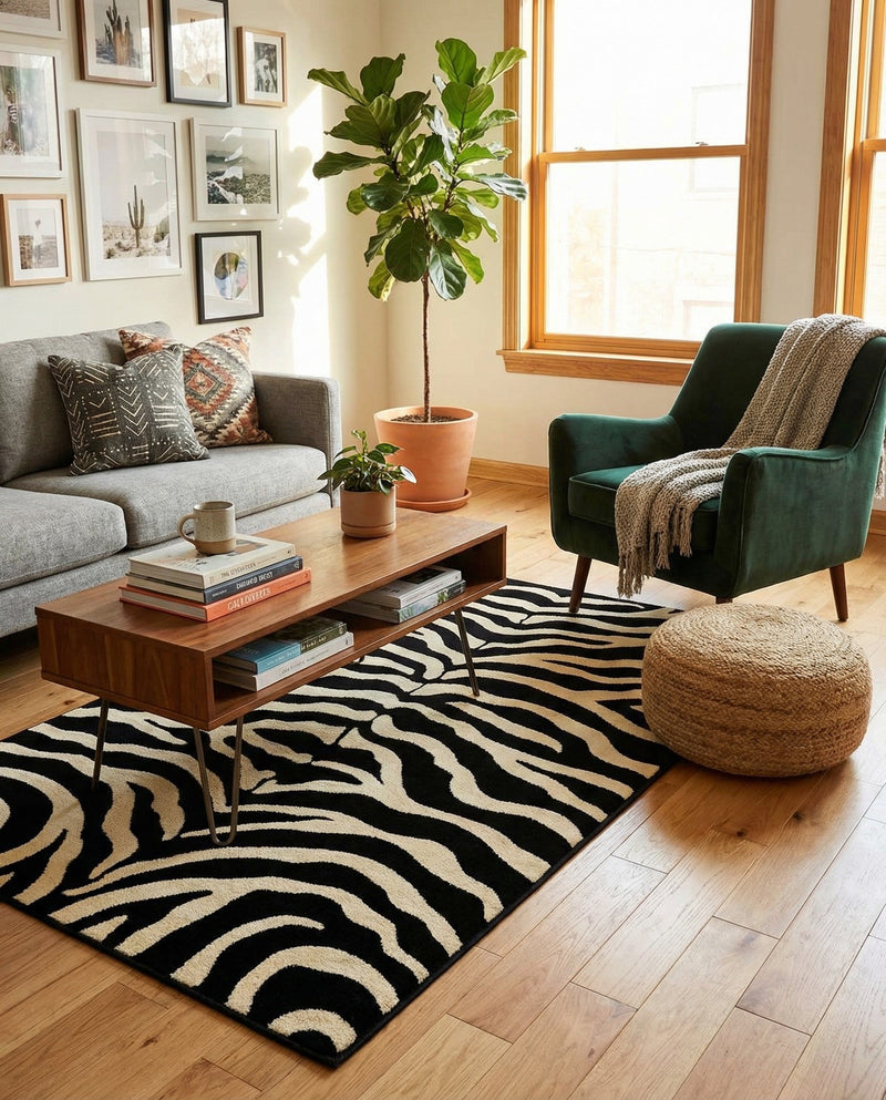 Savannah Sojourn Collection Area Rug -  Kilimanjaro Rectangle Black  lifestyle 14
