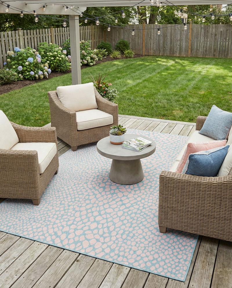 Urban Oasis Rugs Collection Area Rug -  Terrace (Pink and Aqua) Rectangle Pink and Aqua  lifestyle 6
