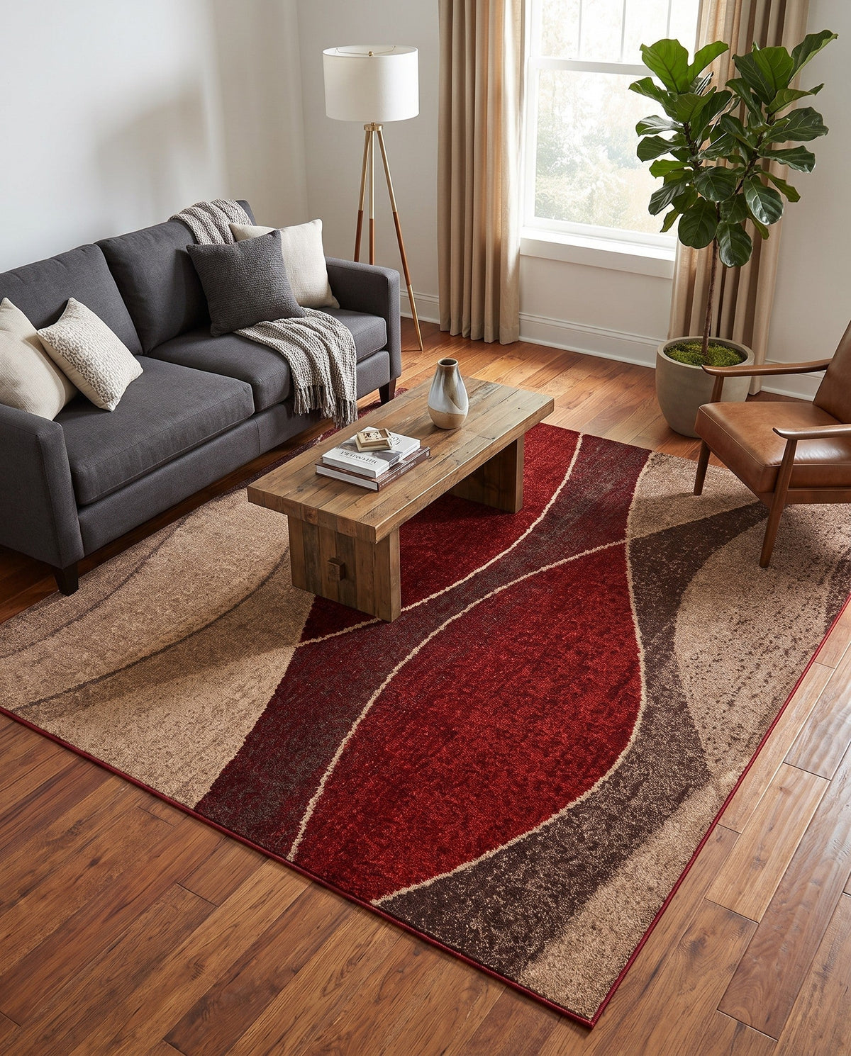 Autumn Meadow Collection Area Rug -  Emberglow Square Multi  lifestyle 97