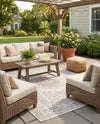 Patio Heritage Collection Area Rug -  Lafayette (Gray) Rectangle Gray  lifestyle 20