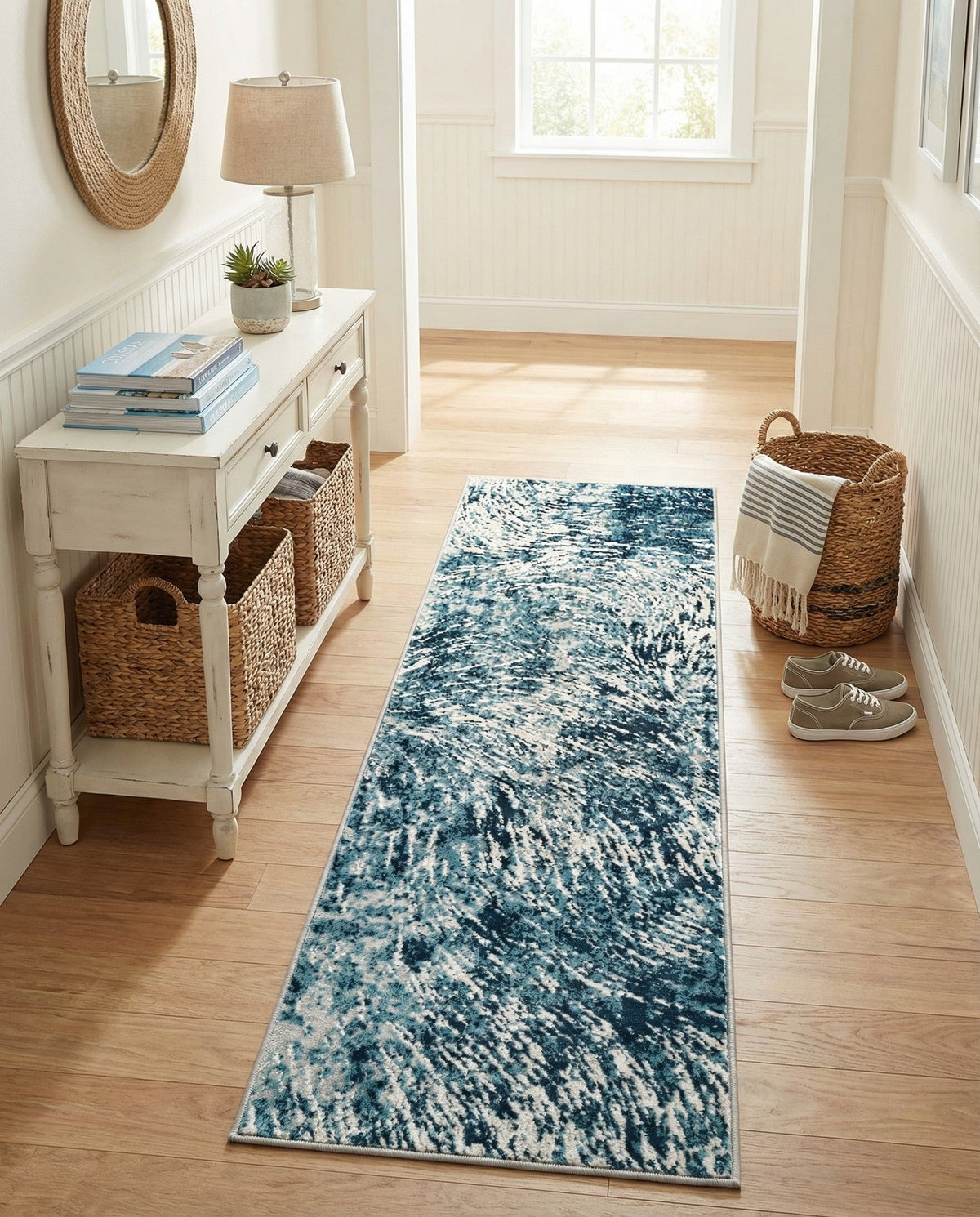 Serenity Sands Collection Area Rug -  Quietshore Runner Blue  lifestyle 87