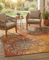 Urban Terrace Collection Area Rug -  Veranda Rectangle Rust Red  lifestyle 8