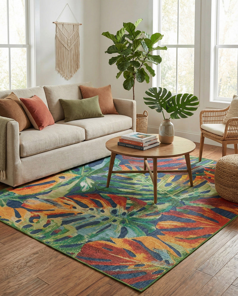 Coastal Terrace Collection Area Rug -  Pier Rectangle Multi  lifestyle 25