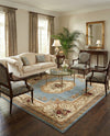 Versailles Elegance Collection Area Rug -  Louveciennes (Light Blue) Square Light Blue  lifestyle 36