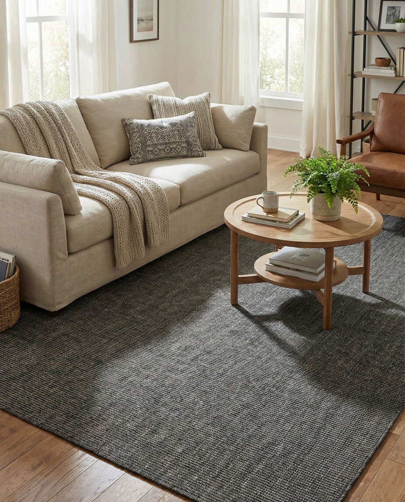 Seaside Serenity Collection Area Rug - Veranda (Black) Rectangle Black  lifestyle 10